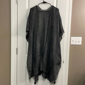 Three Bird Nest long line kimono with frayed bottom (womens one size)